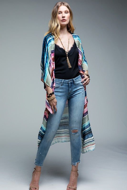 Follow the Rainbow striped Kimono