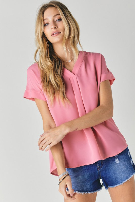 Penelope Pink V-neck Top