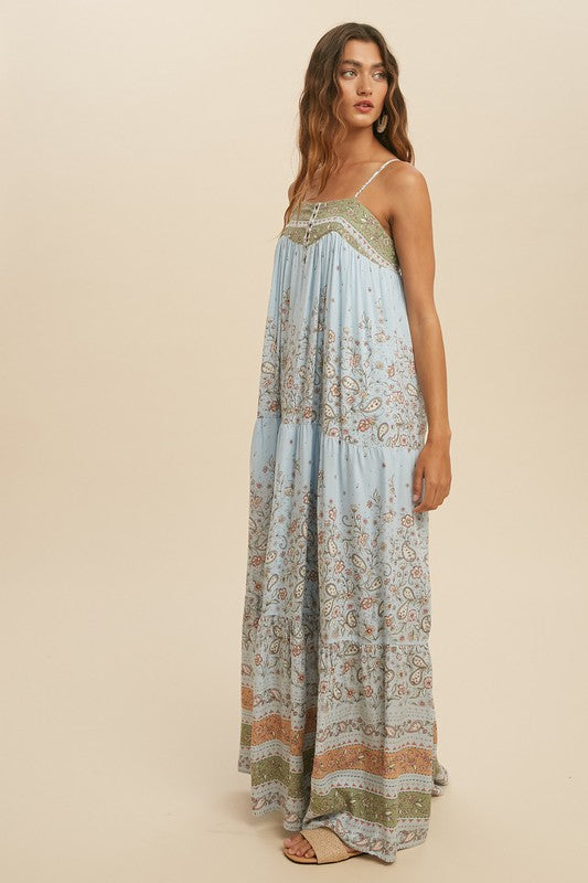 Boho Border Print Dress