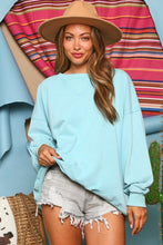 Load image into Gallery viewer, Aqua Washed Knit Sweatshirt
