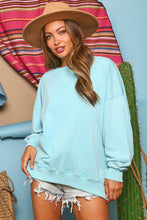 Load image into Gallery viewer, Aqua Washed Knit Sweatshirt
