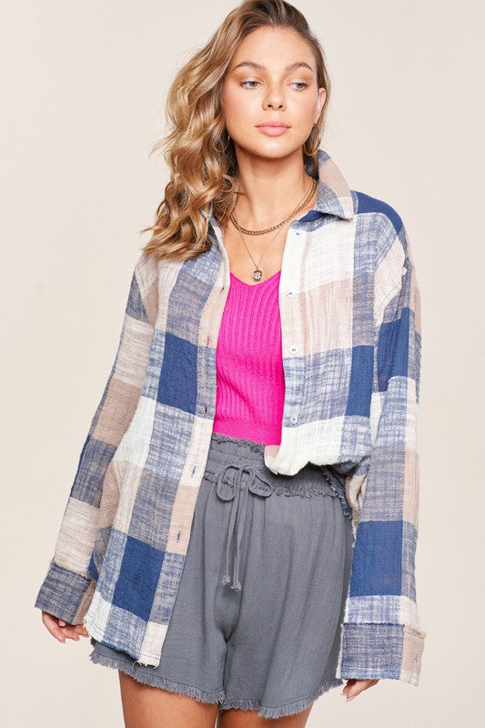 Saleena Plaid Button Down