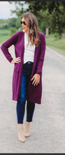 Load image into Gallery viewer, Plum Ribbed Cardigan
