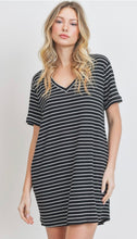 Load image into Gallery viewer, Sara Striped T-shirt Dress
