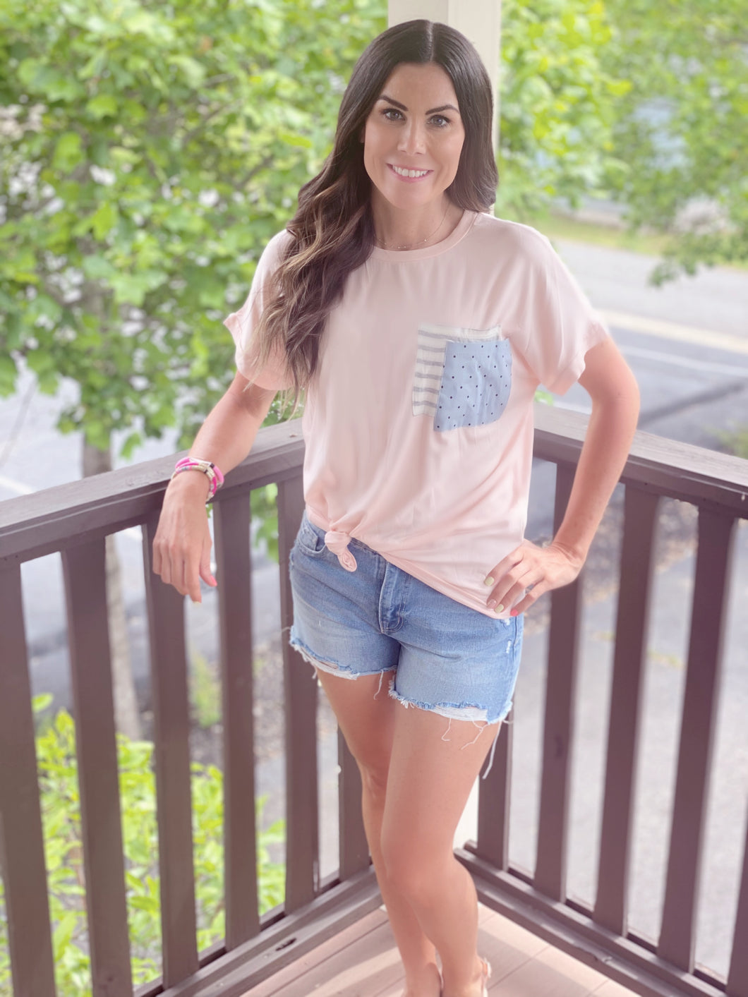 Pink pocket tee