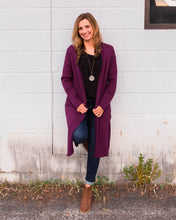 Load image into Gallery viewer, Plum Ribbed Cardigan
