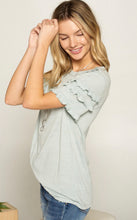 Load image into Gallery viewer, Fancy frilly sleeve tee
