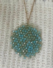 Load image into Gallery viewer, Beaded circle pendant long necklace
