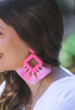 Load image into Gallery viewer, Ellie Fringe Drop Earrings Pink
