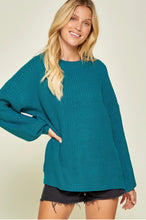 Load image into Gallery viewer, Teal Balloon Sleeve Sweater
